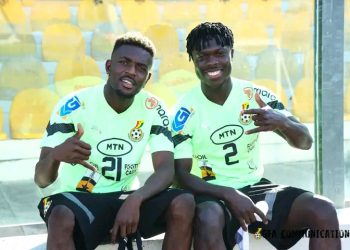 PICTURES: Black Stars players full of smiles at first training session ahead of Madagascar trip